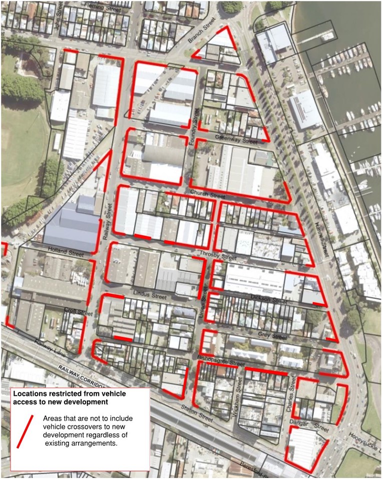 Figure E7.09: Vehicle access restrictions to new development