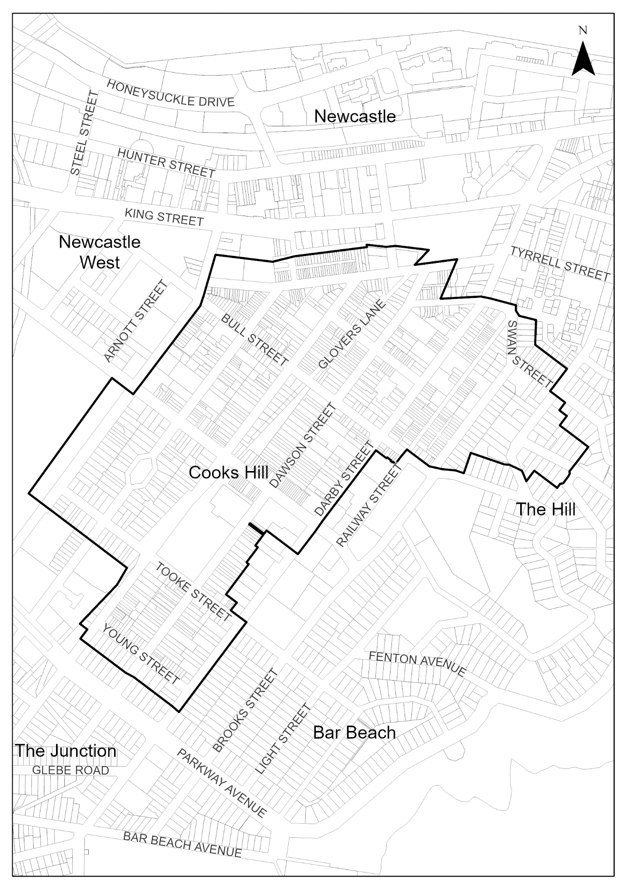 Map-E2-01-Land-application-–-Cooks-Hill-Heritage-Conservation-Area