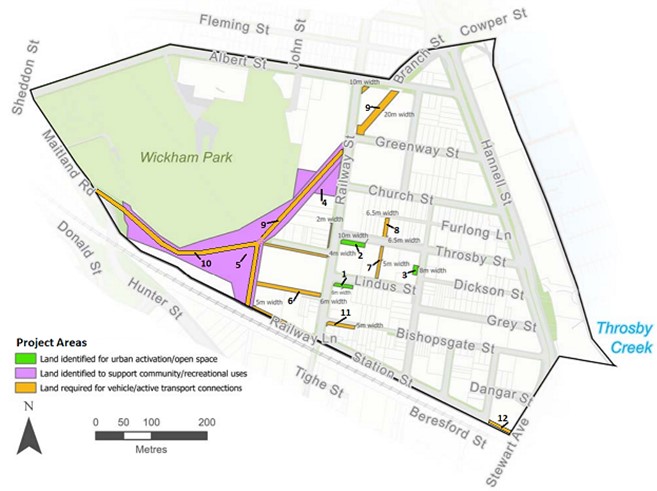 Figure E7.10: Location of community infrastructure projects in Wickham